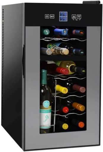 NutriChef PKTEWCDS1802 18 Bottle Dual Zone Thermoelectric Wine Cooler