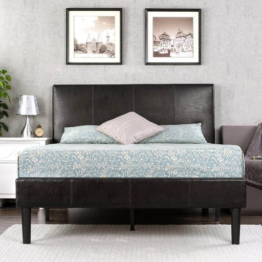 Zinus Gerard Deluxe Faux Leather Upholstered Platform Bed